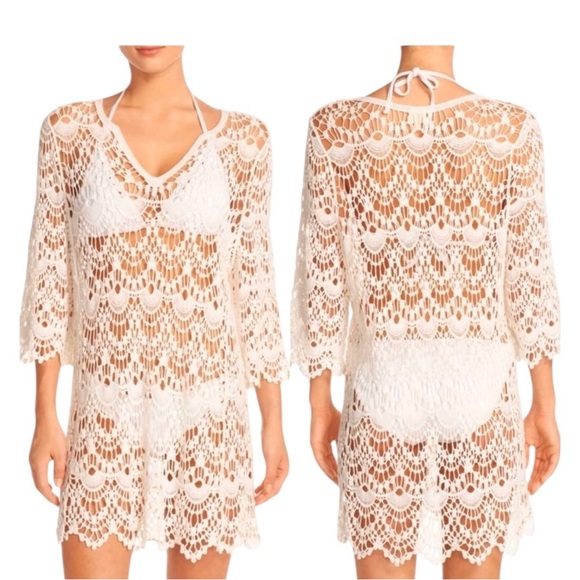 SURF GYPSY Cotton Lace Crochet Beach Boho Cover Up - Picture 2 of 10